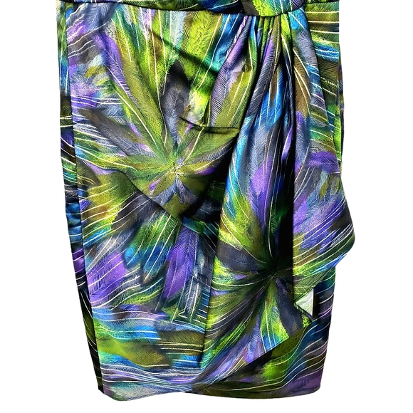 Maggy L Faux Purple/Green Wrap Dress - Picture 8 of 15